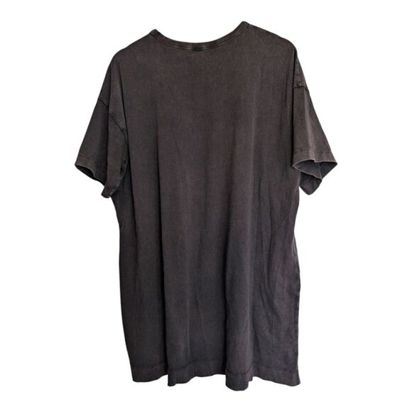 Urban Outfitters Black Acid Wash Oversized T Shirt Cotton Mini Dress - Picture 2 of 3